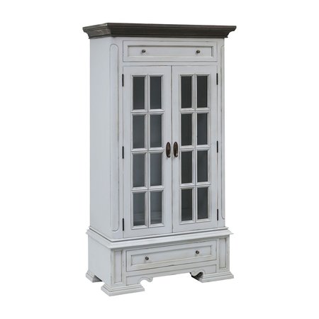 STEIN WORLD Hartford 2-Door 2-Drawer Cabinet With 3 Inner Shelves In Light Grey 17119